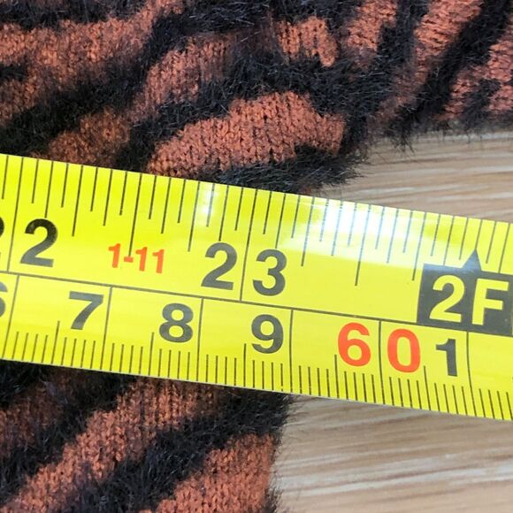 Zara Cozy Brown Zebra Print Long Line Open Front Cardigan Coat Oversized S - Picture 16 of 16